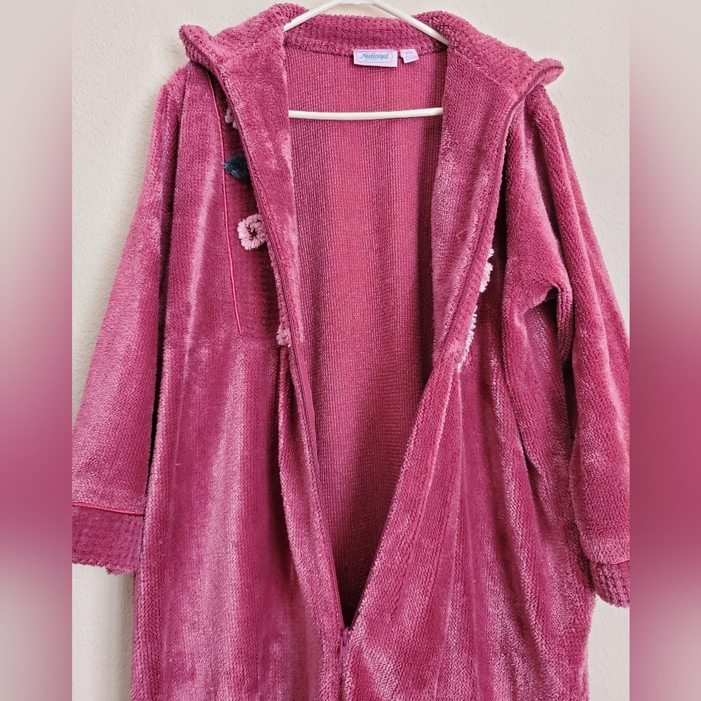 Plush Floral Embroidered Long Robe - Rose (Unbranded) - Picture 6 of 7